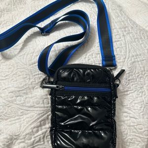 Black with blue and black strap